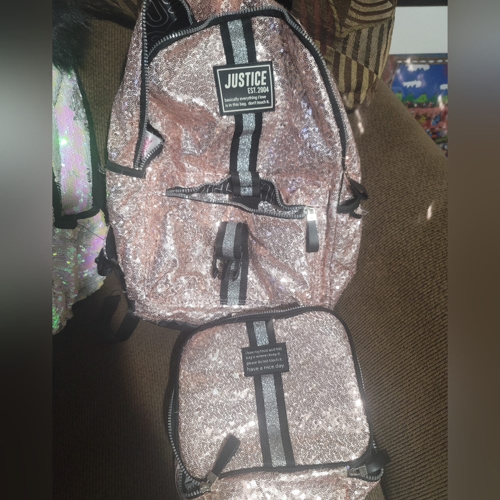 Justice Backpack with lunch bag